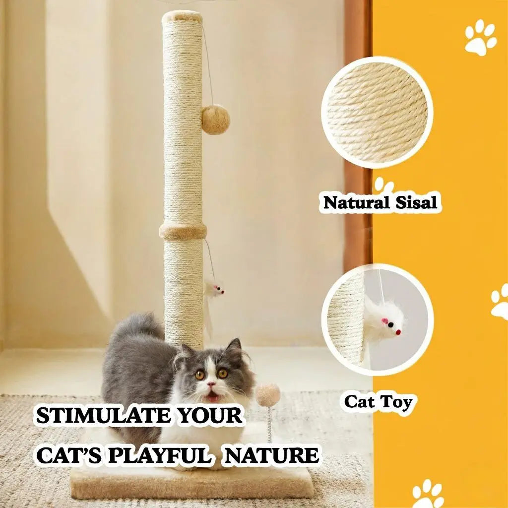 Rascador vertical para gatos con juguete incorporado. - vista 3